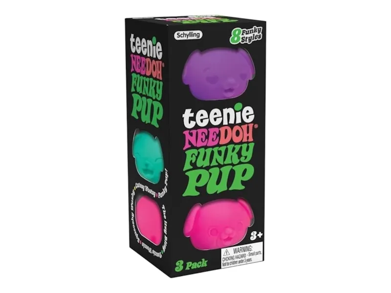 NeeDoh Teenie Funky Pups Squishy Fidget Toy Set of 3 Multicolor