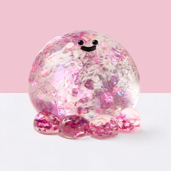 SqueezeSquad Taba Deluxe Premium Silicone Squishies Fidget Toy - Fuchsia Octopus