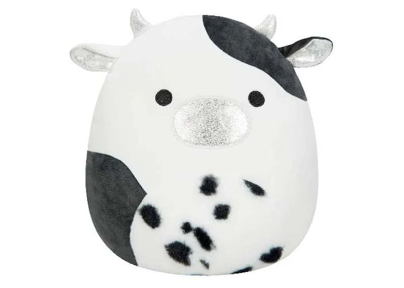 Squishmallow Ulga the Cow 12" Plush Black/White/Silver
