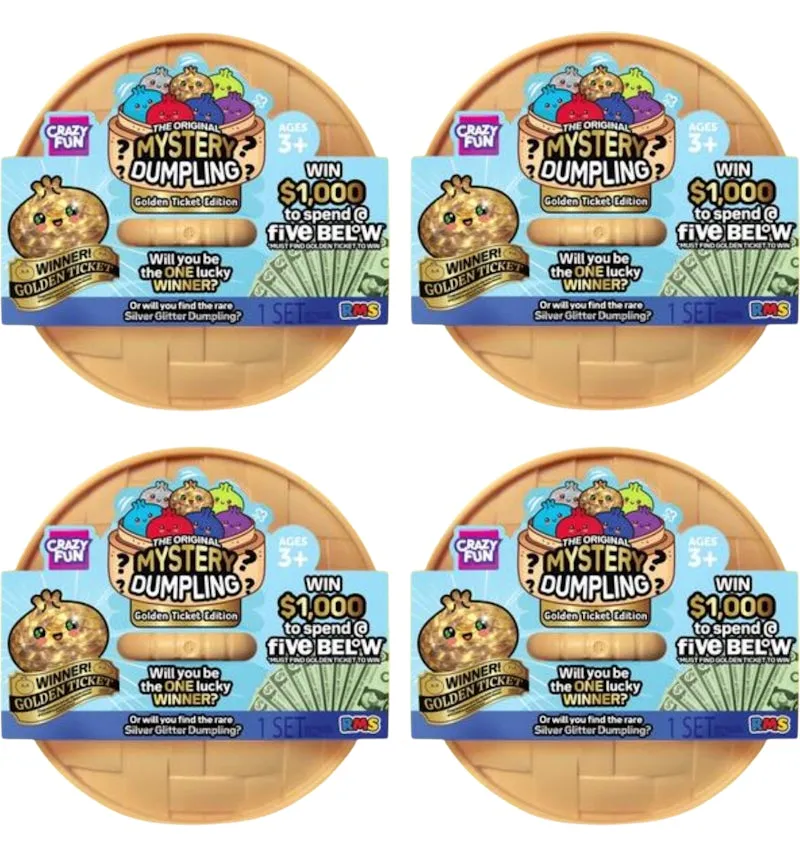 Squishy Bun The Original Mystery Dumpling (Golden Ticket Edition) (Five Below Exclusive) Blind Box 4x Lot