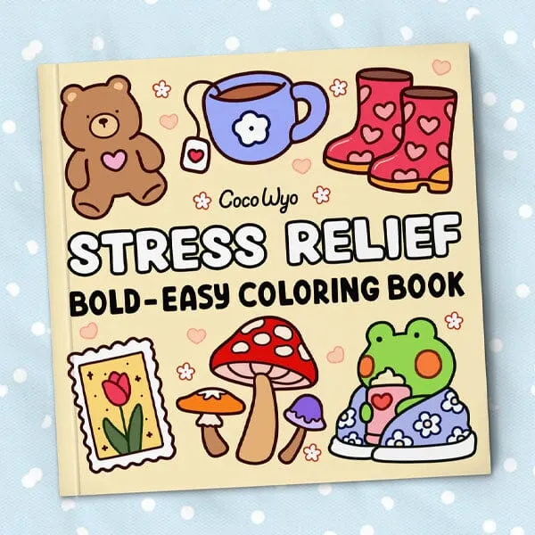 "Stress Relief" Coloring Book: Cozy Space Coloring by Coco Wyo (52 Pages)