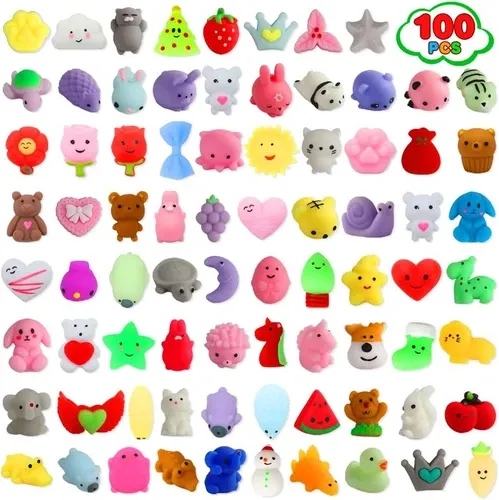 Tiny Mochi Squishy Fidget Toys (100 Pack)