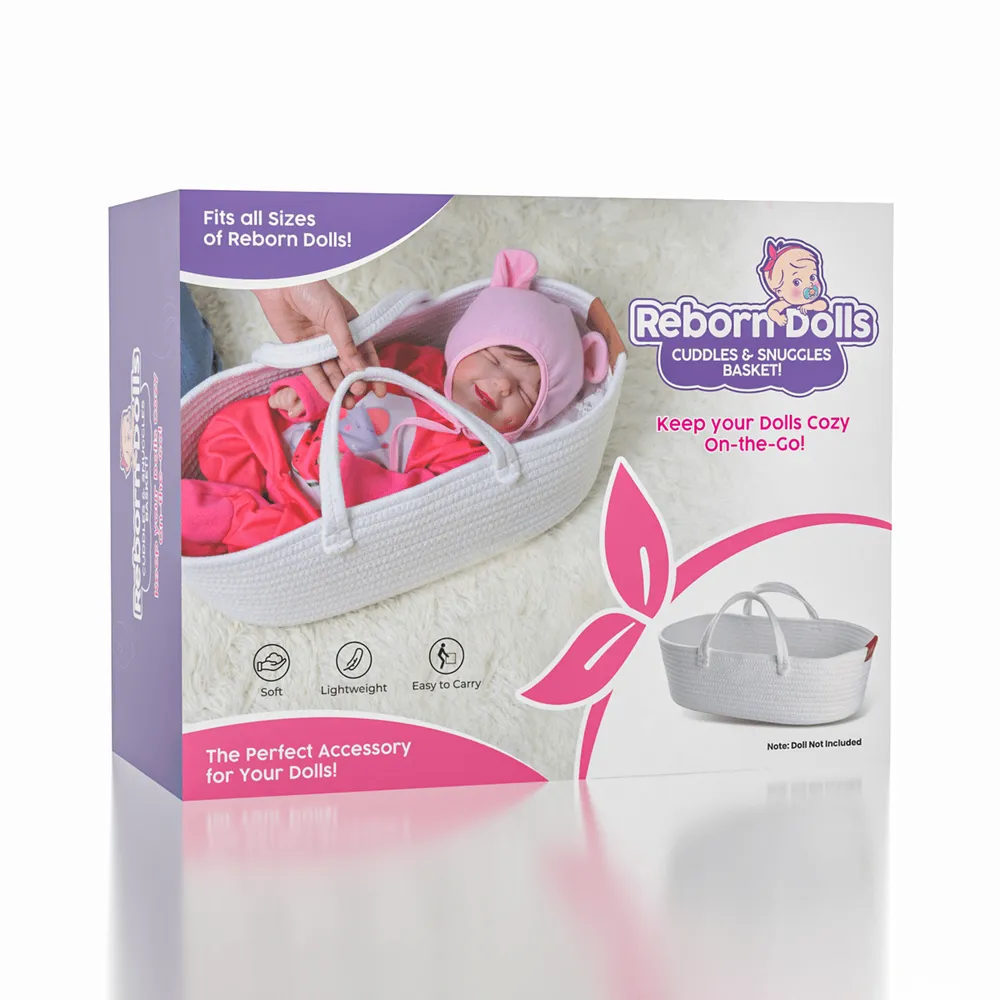 TrueHeart Treasures Reborn Dolls Cuddles & Snuggles Cotton Carry Basket